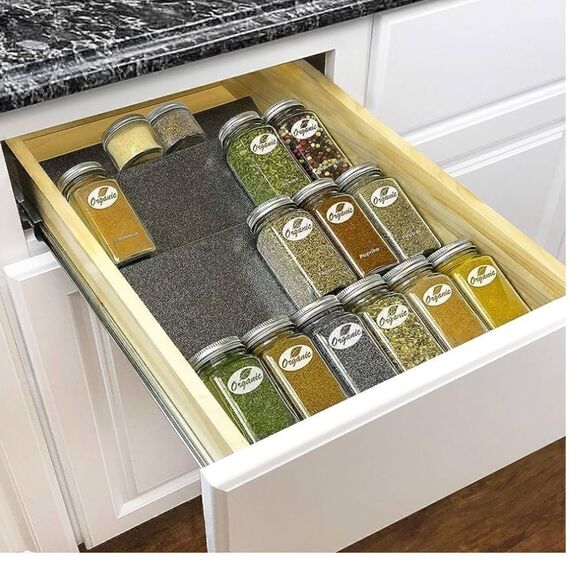 LYNK PROFESSIONAL Spice Rack Tray Heavy Gauge Steel 4 Tier Drawer Organizer, New - Picture 1 of 4